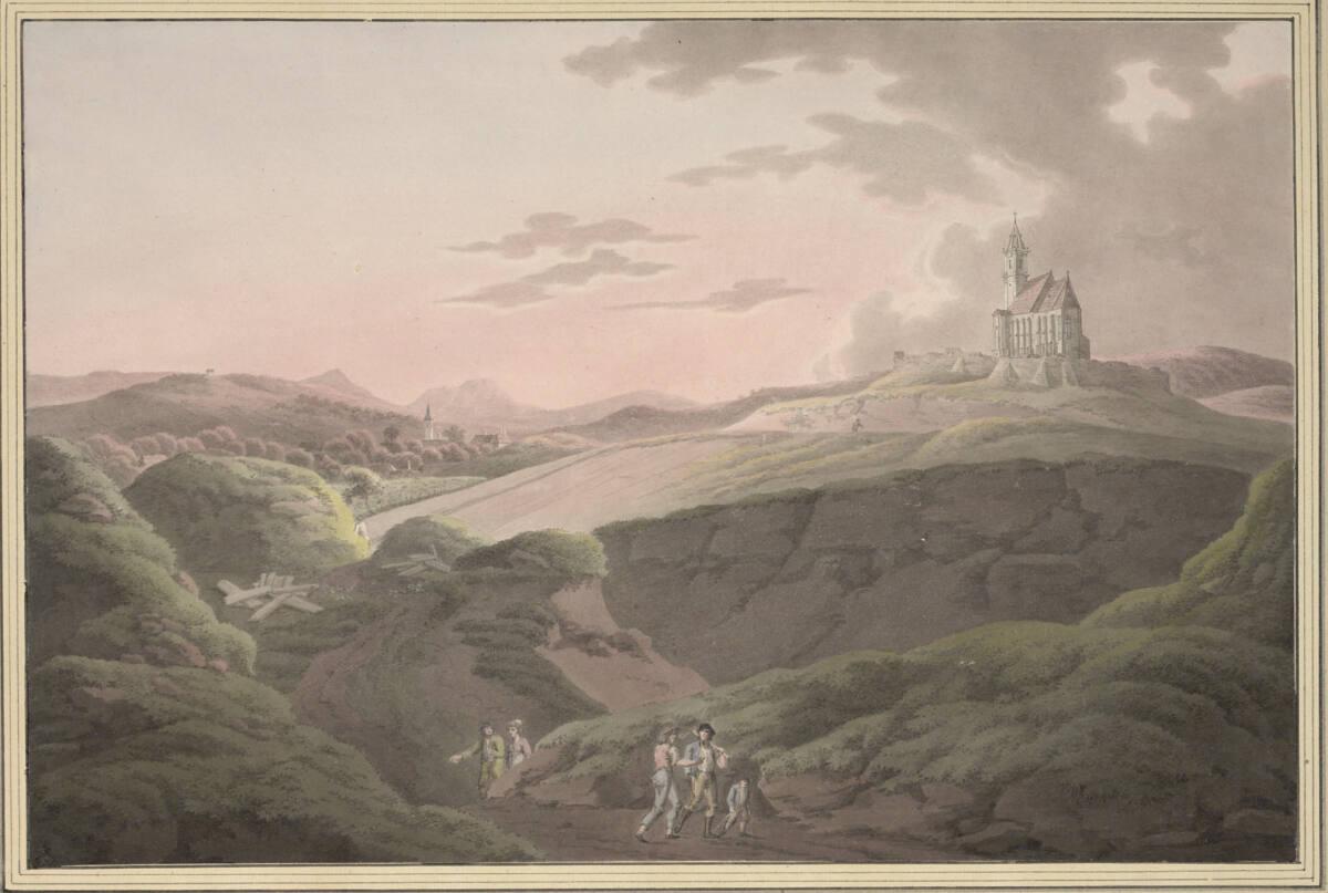 Joseph Högel, Blick auf die Kirche und das Dorf Kleinhöflein in Ungarn, Inv. Nr.: 7195