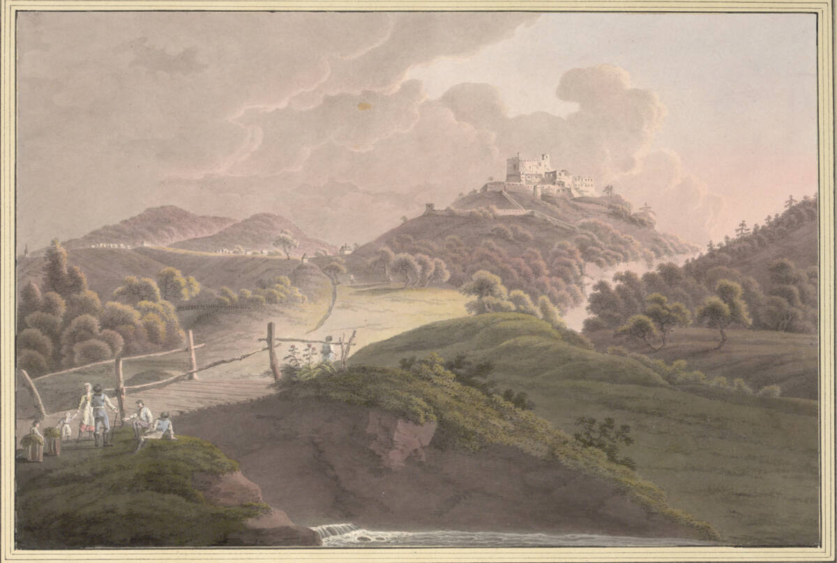 Blick auf Dorf und Burg Landsee, JosephHögel
