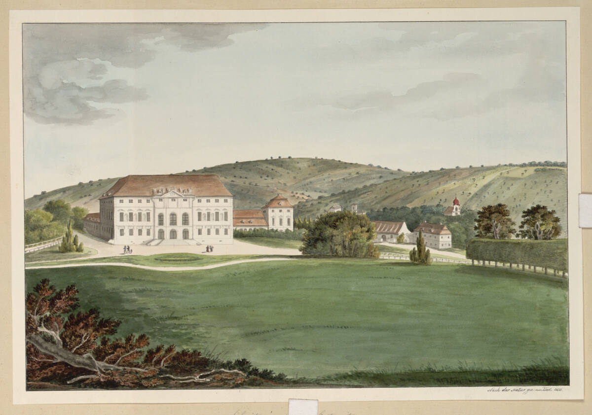 Seclowitz von der südlichen Gartenseite, J.Tost, 1833