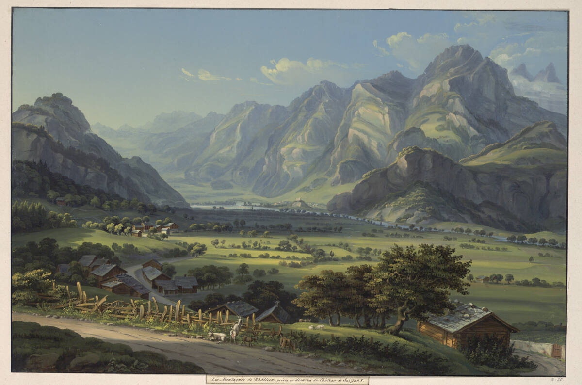 Die Berge des Rhäticon, vom Schloss Sargans aus, Johann Ludwig Bleuler