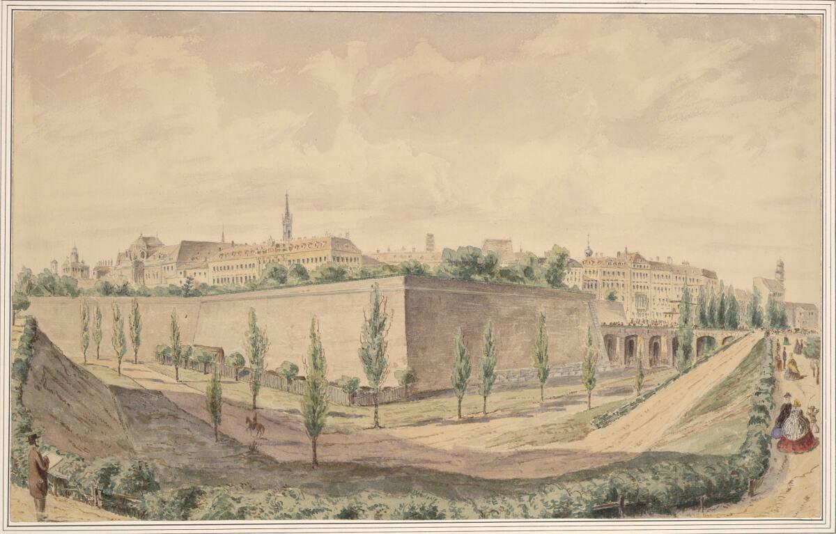 Emil Hütter, Die Augustinerbastei mit der Albertina, Inv. Nr.: 7274