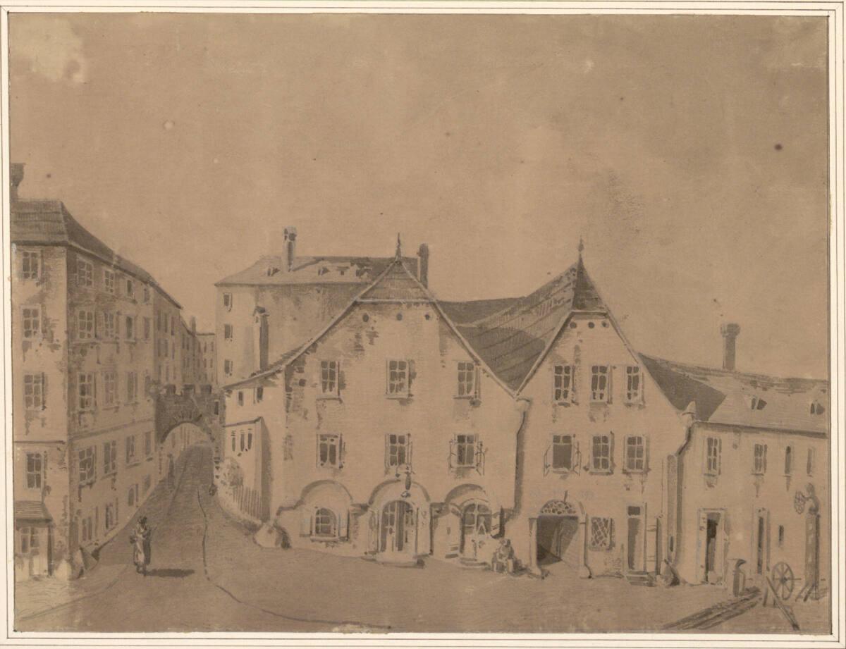Anton Stutzinger, Häuserpartie beim Katzensteig Nr. 499, Inv. Nr.: 7321