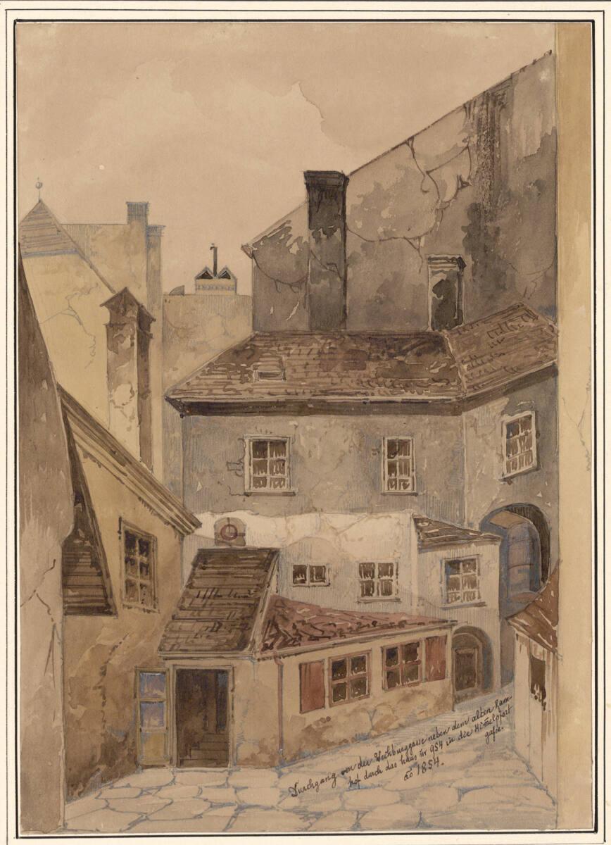 Moritz Leybold, Durchgang von der Weihburggasse neben dem alten Rabenhof durch das Haus Nr. 954…