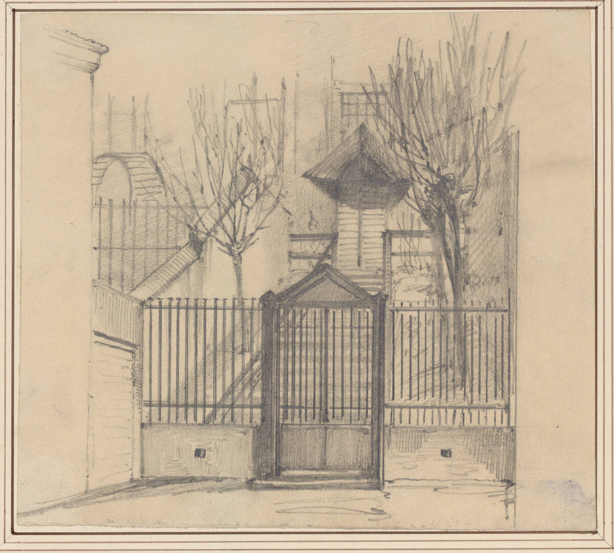 Anonym, Tor und Gitter eines Hauses, seit 1885 Polizeigefängnis