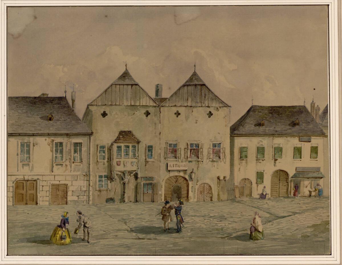 Anton Stutzinger, Partie beim alten Rathaus in Pertcholdsdorf, Inv. Nr.: 7415
