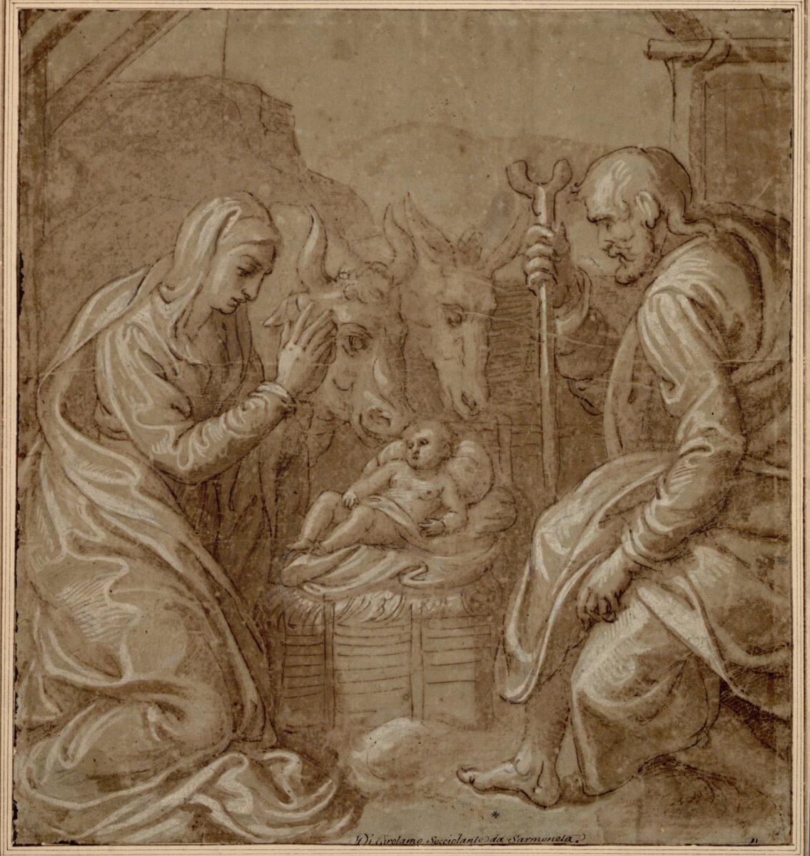Girolamo Siciolante da Sermoneta, Anbetung des Christuskindes, Inv. Nr.: 529