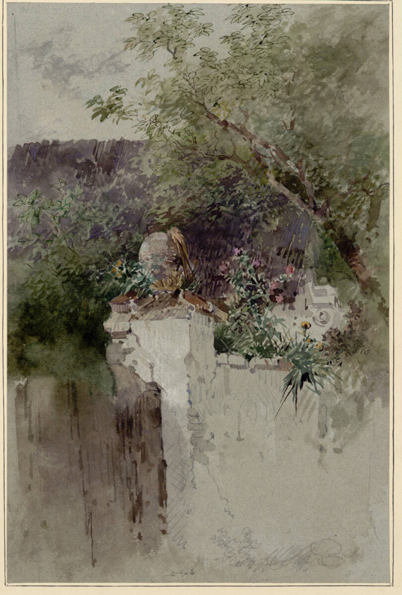 Detail eines Gartens mit Mauer, Carl Pischinger