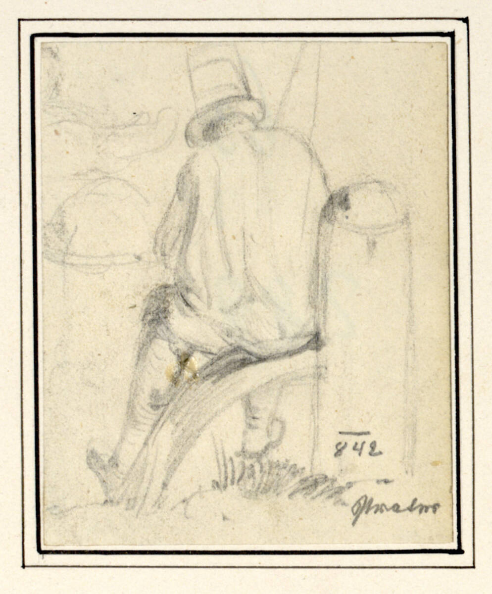 Sitzender von hinten, Carl Pischinger, 1842