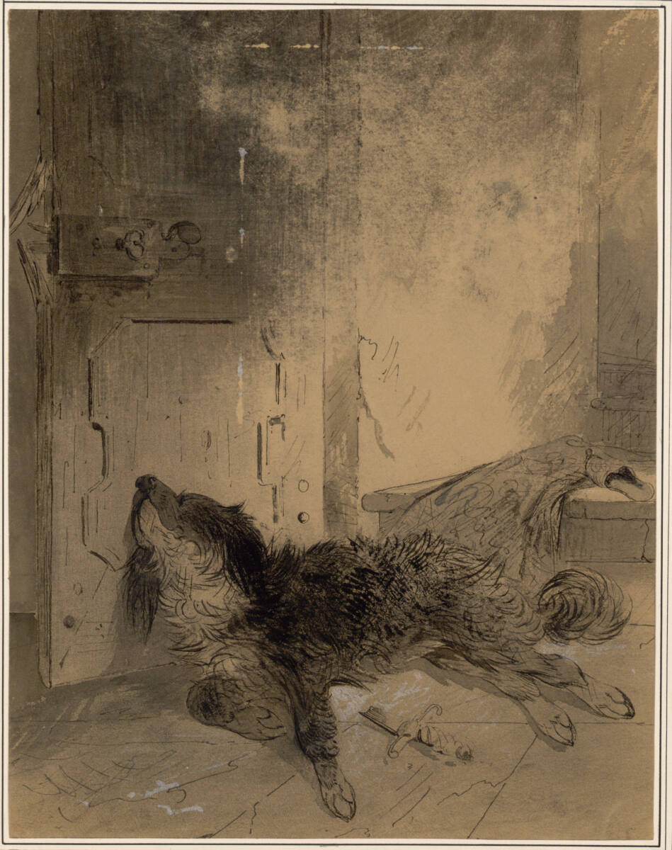 Liegender Hund nach links, Carl Pischinger
