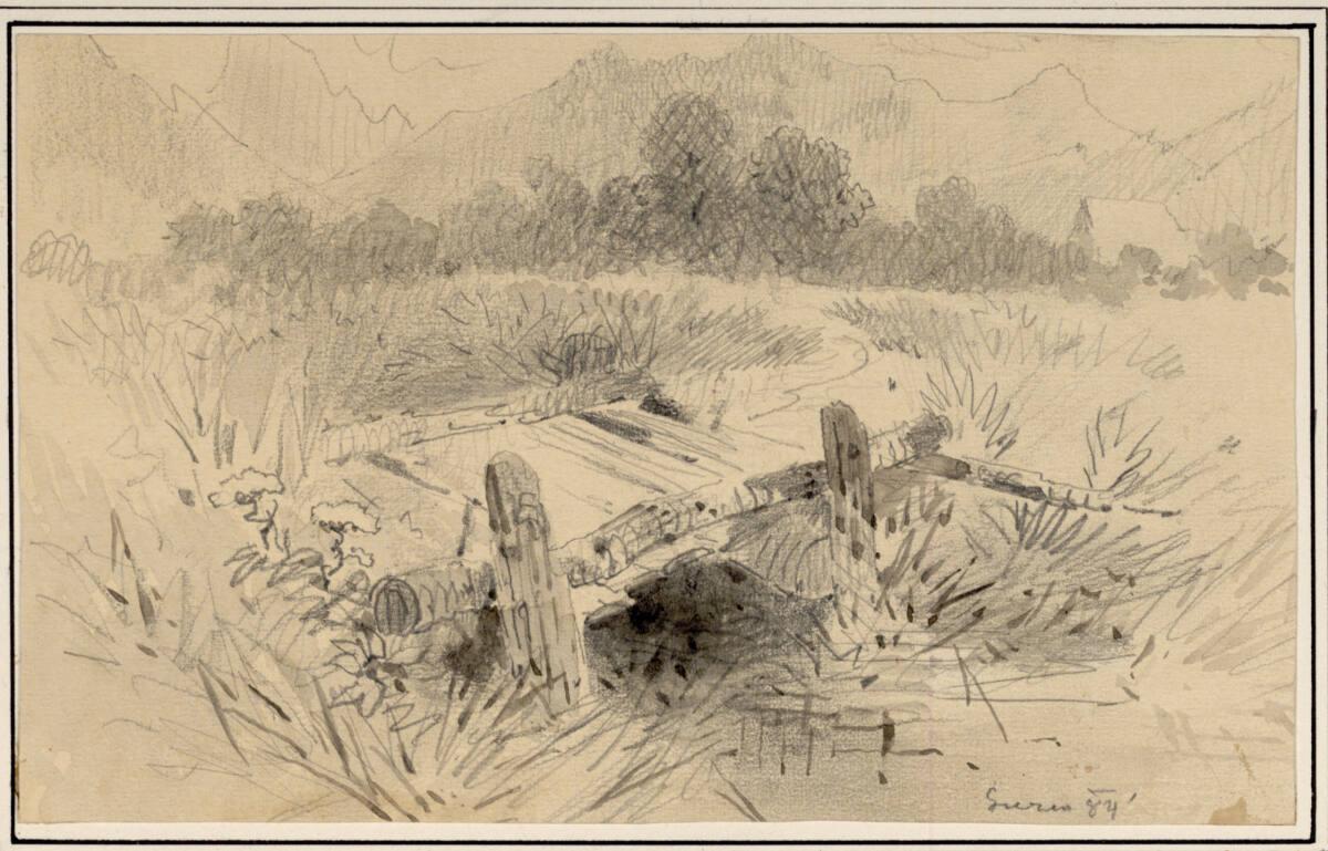 Carl Pischinger, Landschaft mit Steg, Inv. Nr.: 7757