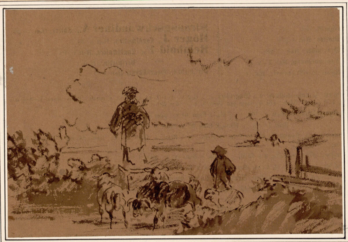 Landschaft mit Hirten und Schafen, Carl Pischinger