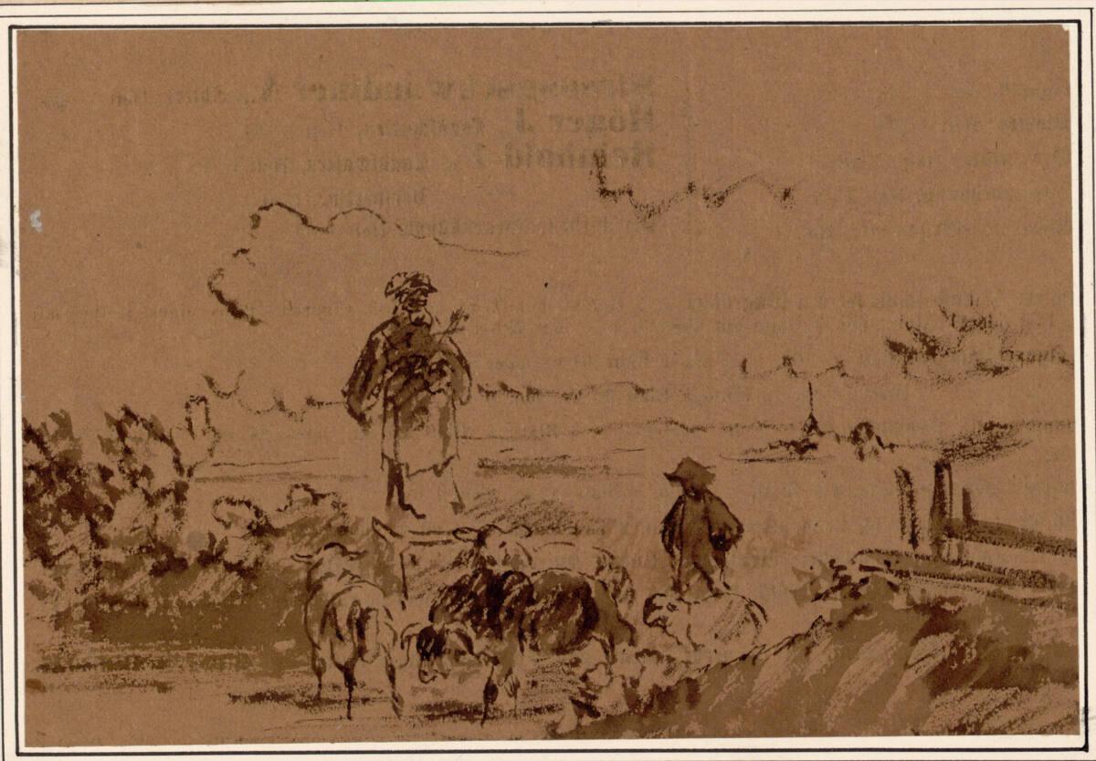 Carl Pischinger, Landschaft mit Hirten und Schafen, Inv. Nr.: 7783