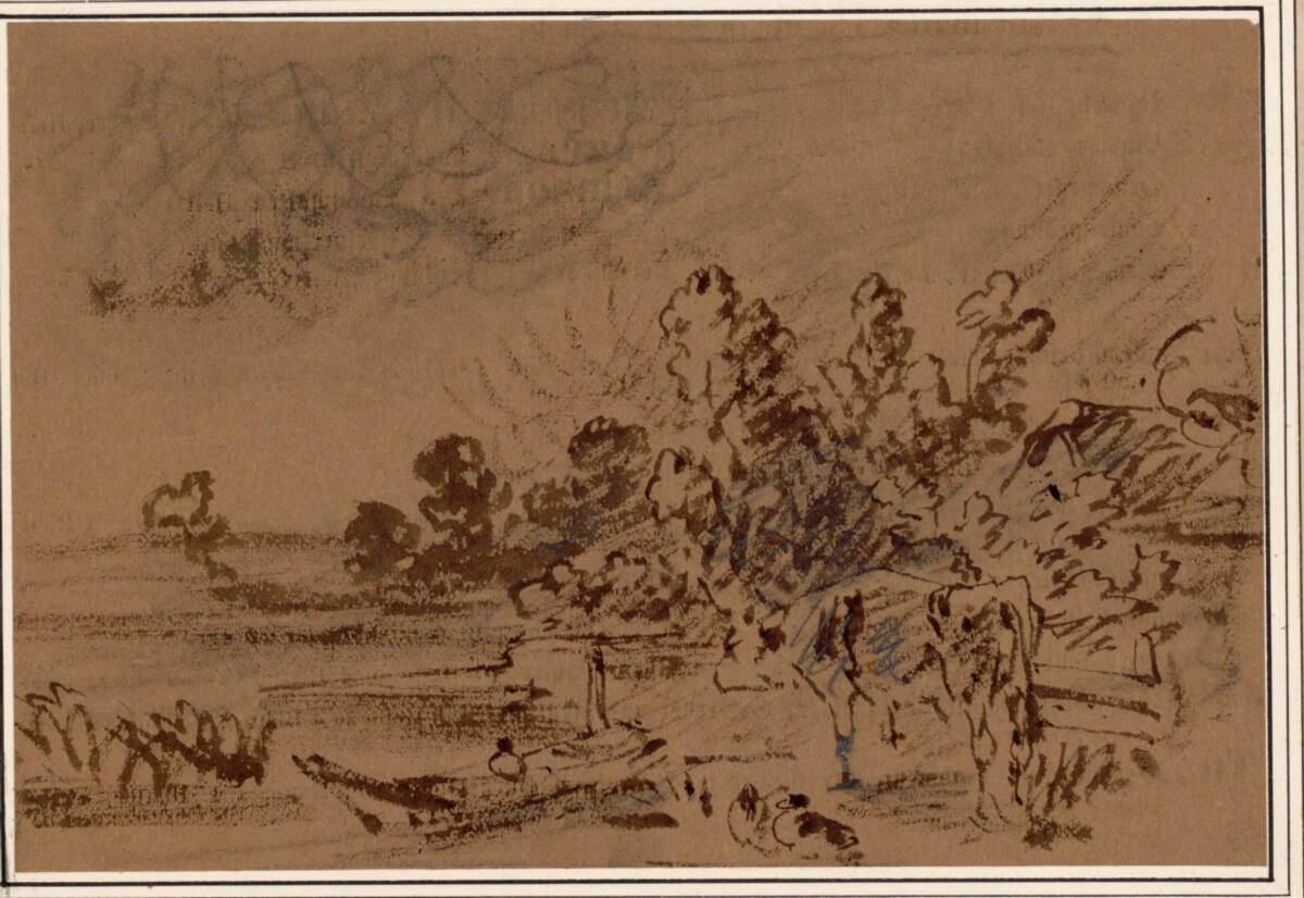 Landschaft mit Kuh an einem See, Carl Pischinger