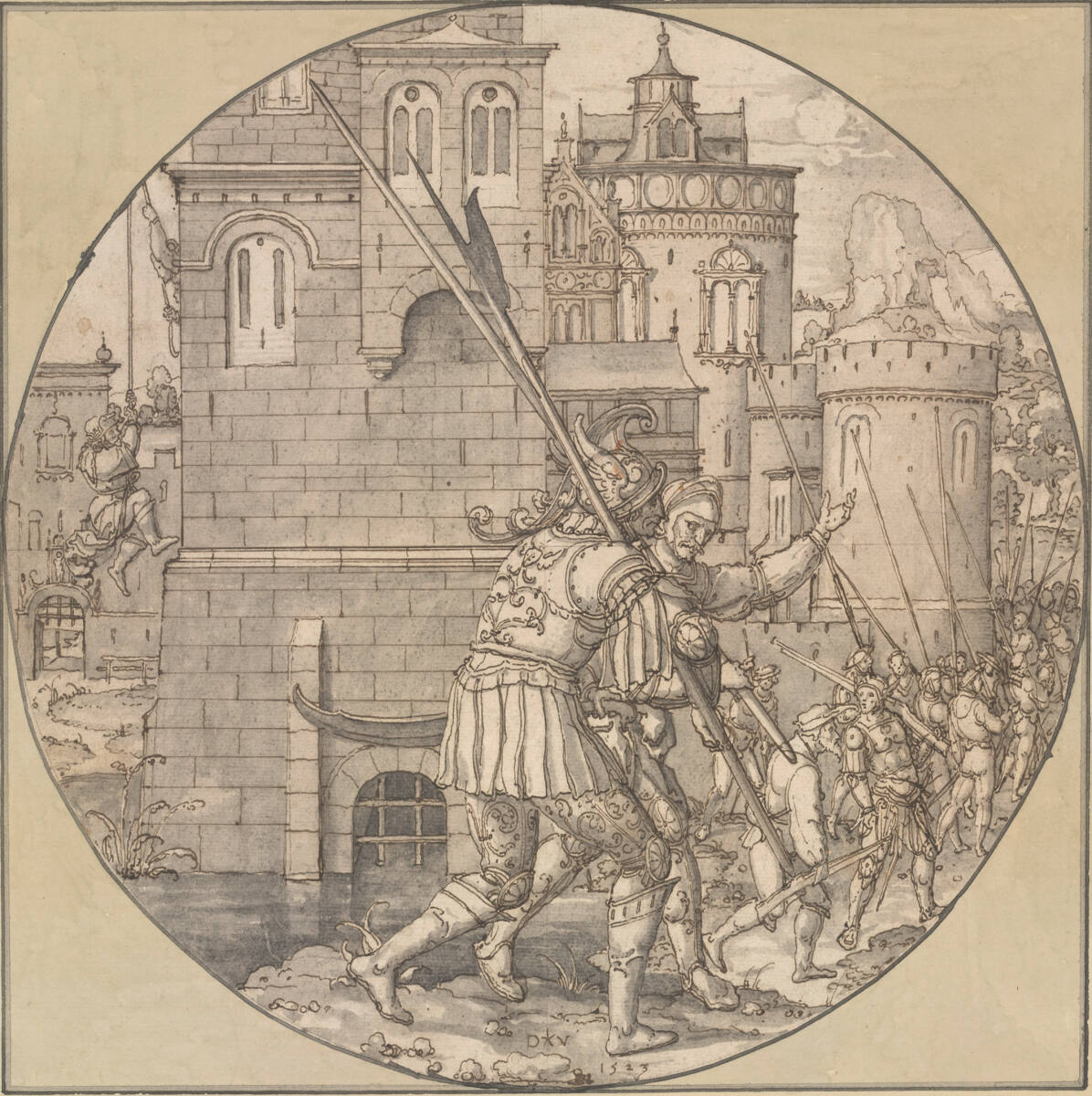 Davids Flucht (Scheibenriss), Dirk Jakobsz. Vellert, 1523