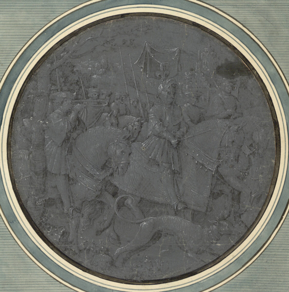 Reiterzug (Scheibenriss?), Cornelis Anthonisz