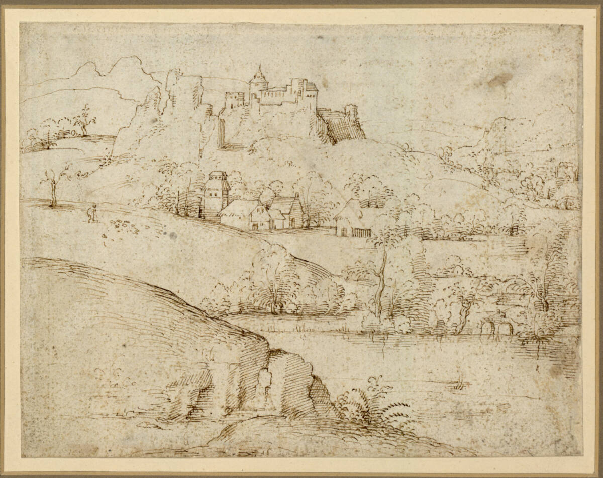 Weiherlandschaft mit ferner Burg, CornelisMassys