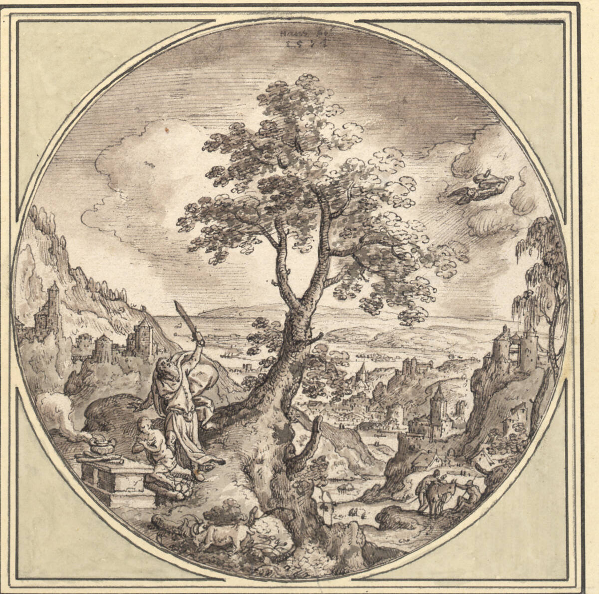 Abraham opfert Isaak, Hans Bol, 1574