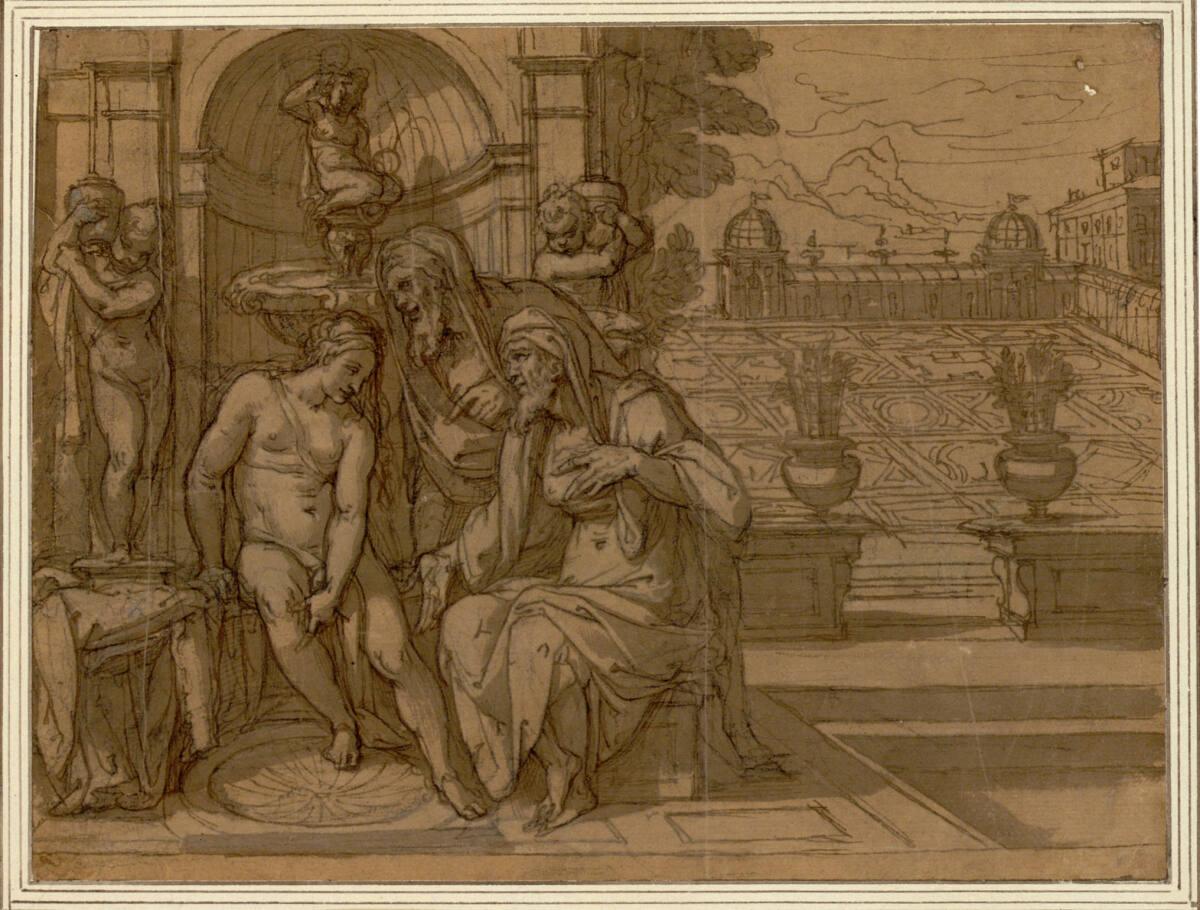 Peter Candid gen. Peter de Witte, Susanna und die beiden Alten, Inv. Nr.: 7983