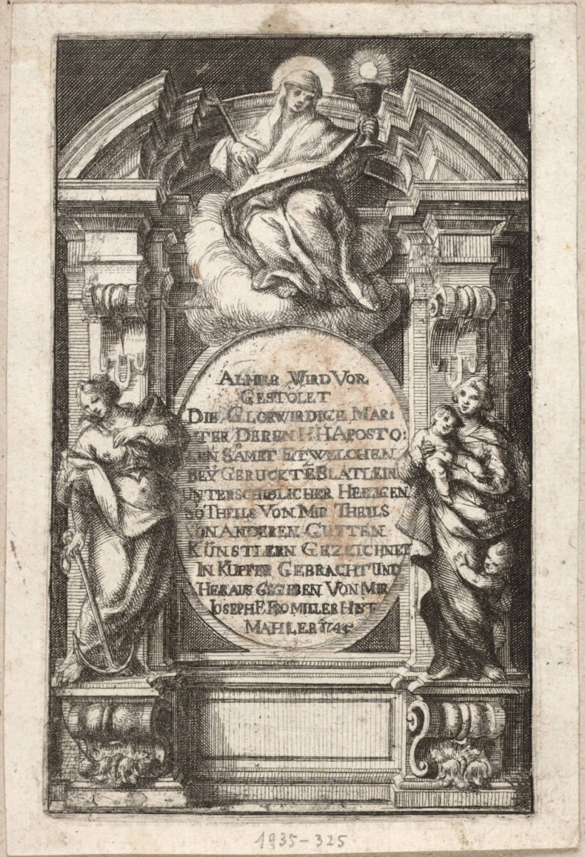Titelblatt zu den Heiligenmartyrien, Josef Ferdinand Fromiller, 1745