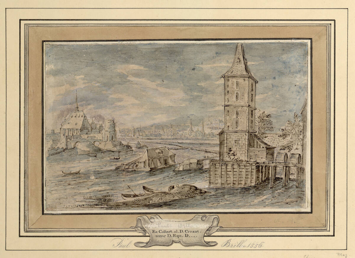 Blick über die Moldau auf Prag (Wassermühlen im Vordergrund), Pieter Stevens II.