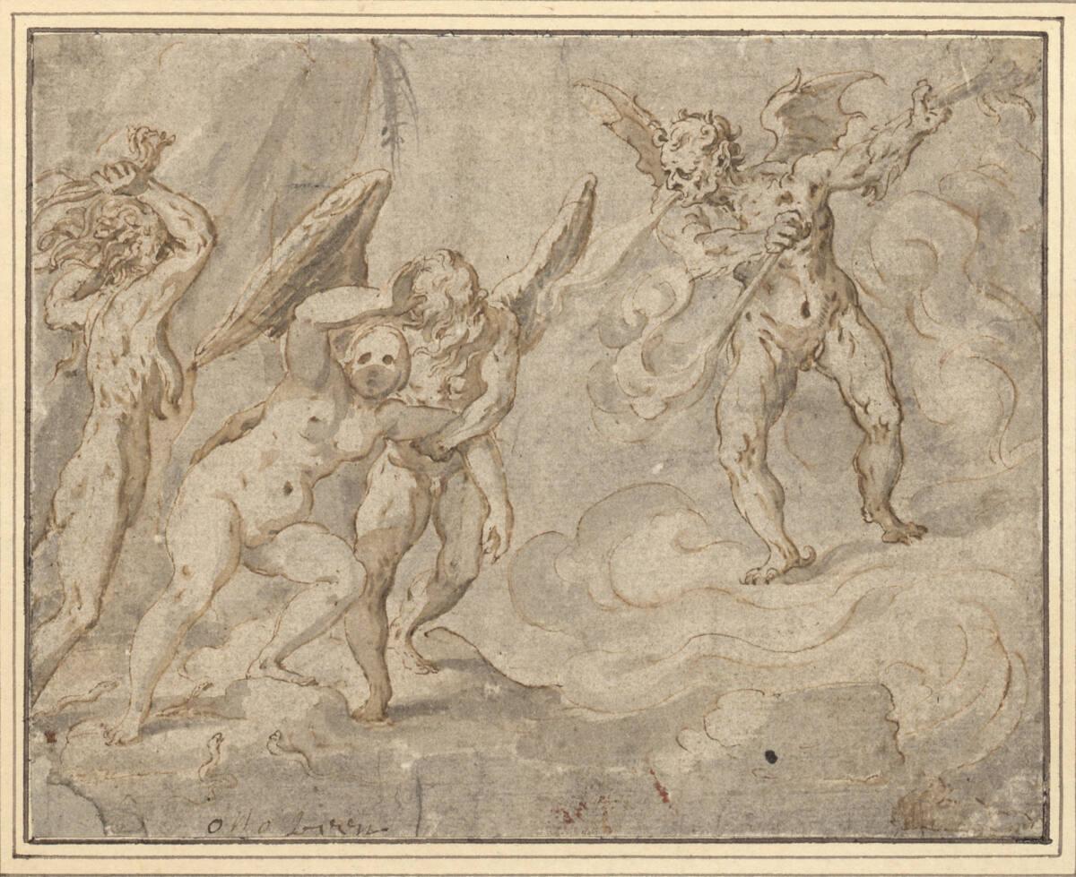 Otho van Veen, Chronos schleppt Luxuria in die Hölle, Inv. Nr.: 8063