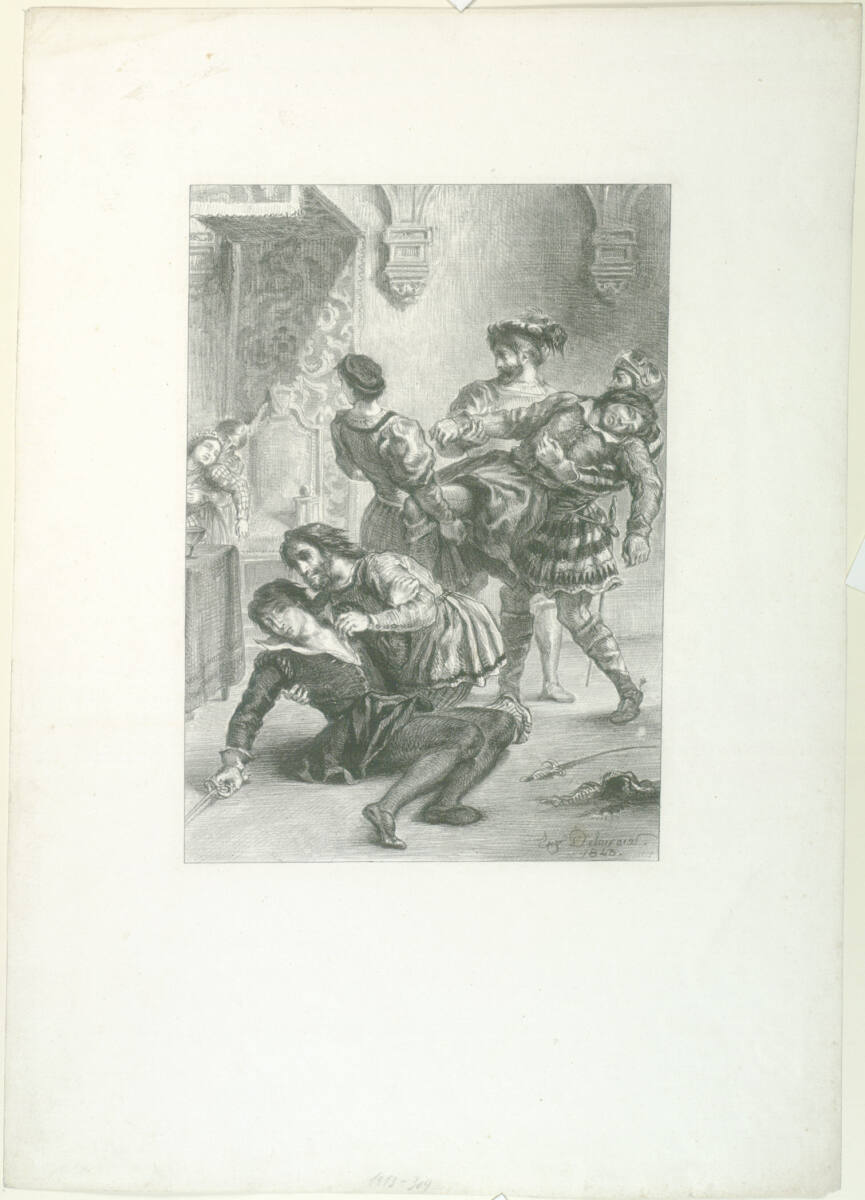 Mort d'Hamlet (Act. V. Sc. II), Eugène Delacroix, 1843