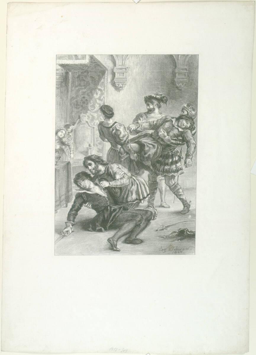 Mort d'Hamlet (Act. V. Sc. II), Эжен Делакруа, 1843