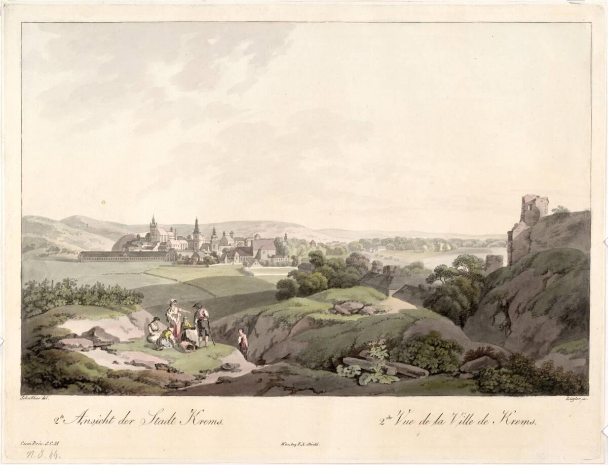 Carl Philipp Schallhas, Ansicht der Stadt Krems, Inv. Nr.: DG1936/587