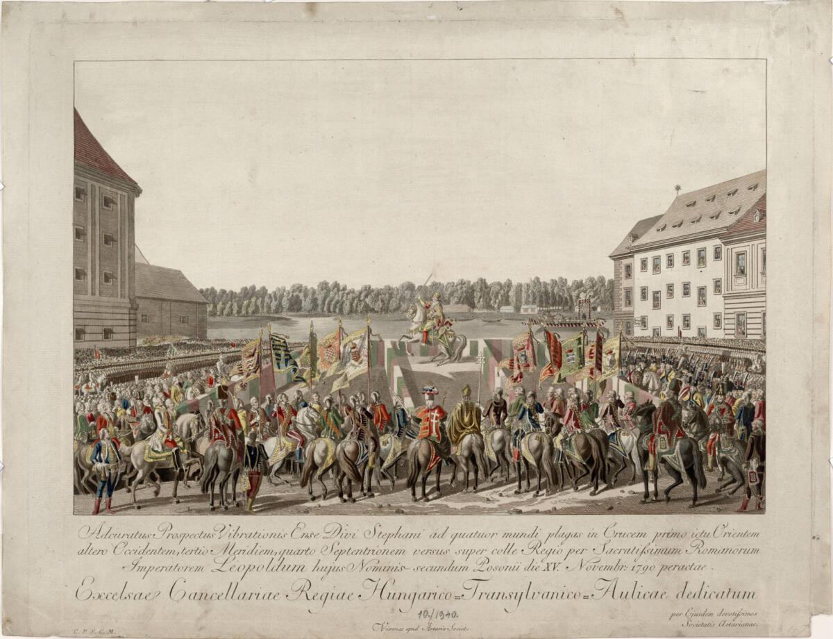 Carl Schütz, Feierlichkeiten bei der Krönung Kaiser Leopolds zum König von Ungarn 1790 in Press…