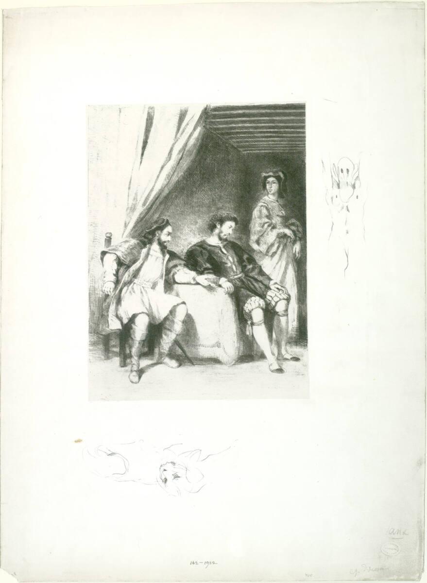 Weislingen prisonnier de Goetz (Act. I. Sc. IV), Eugène Delacroix, 1836–1843