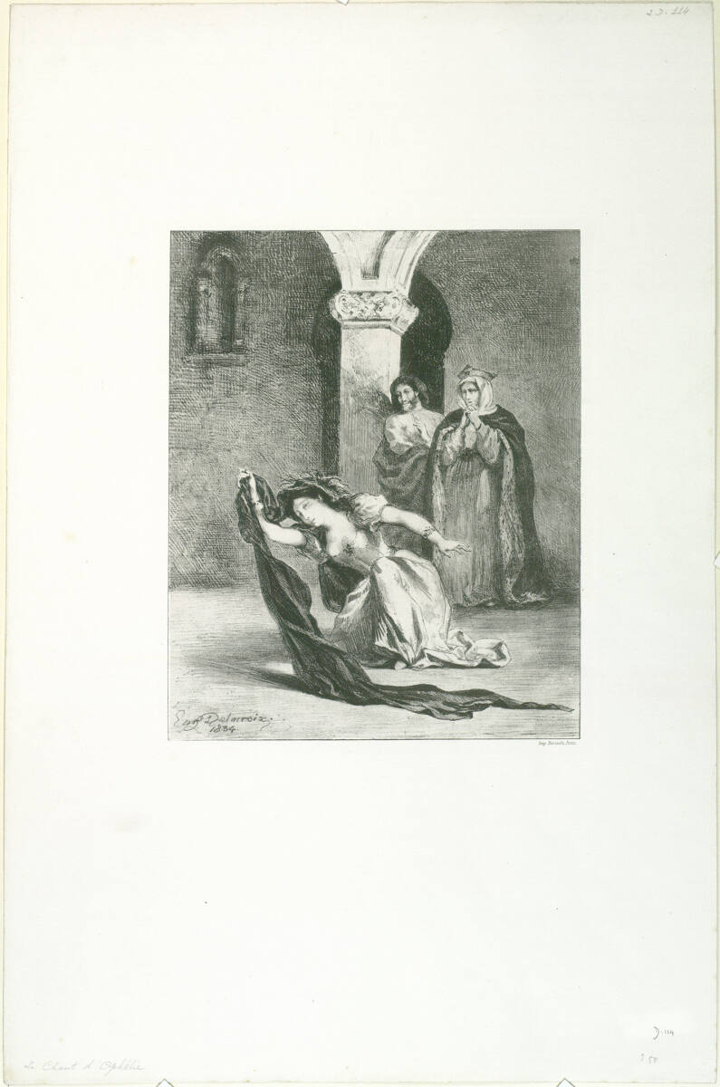 Le chant d'Ophélie (Act. IV. Sc. V), Eugène Delacroix, 1834