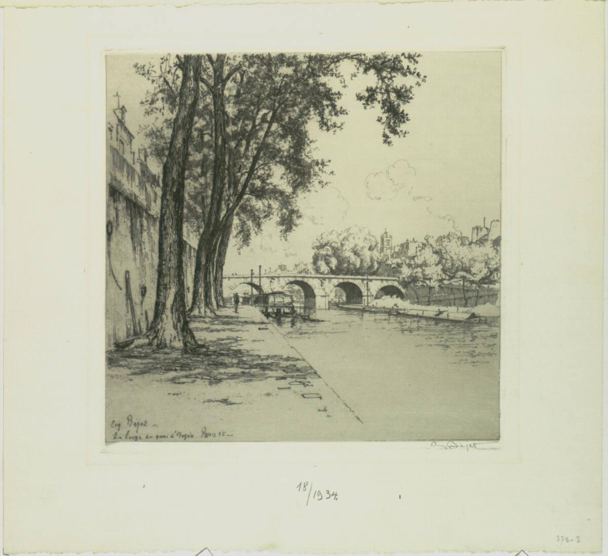Eugène Béjot, La berge du quai d'Anjou, Inv. Nr.: DG1934/18