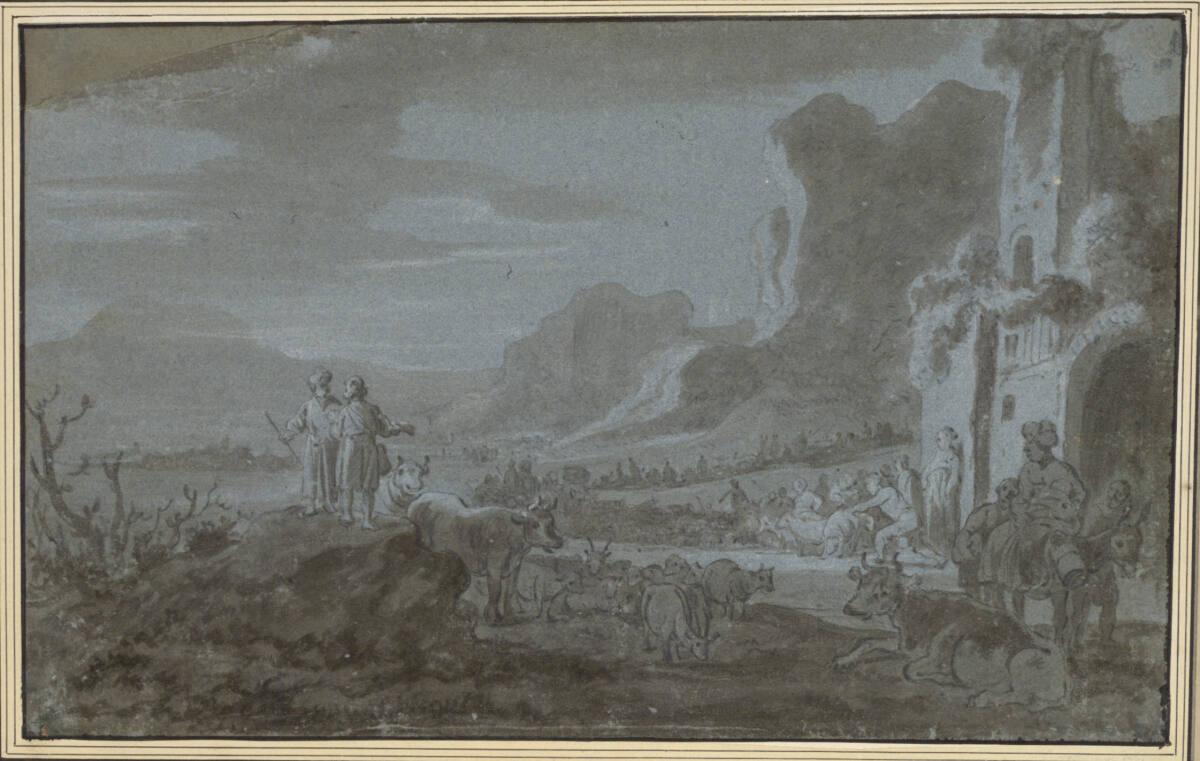 Claes Cornelisz. Moeyaert, Laban begenet Jakob und dem Zug seiner Frauen und Herden, Inv. Nr.: …