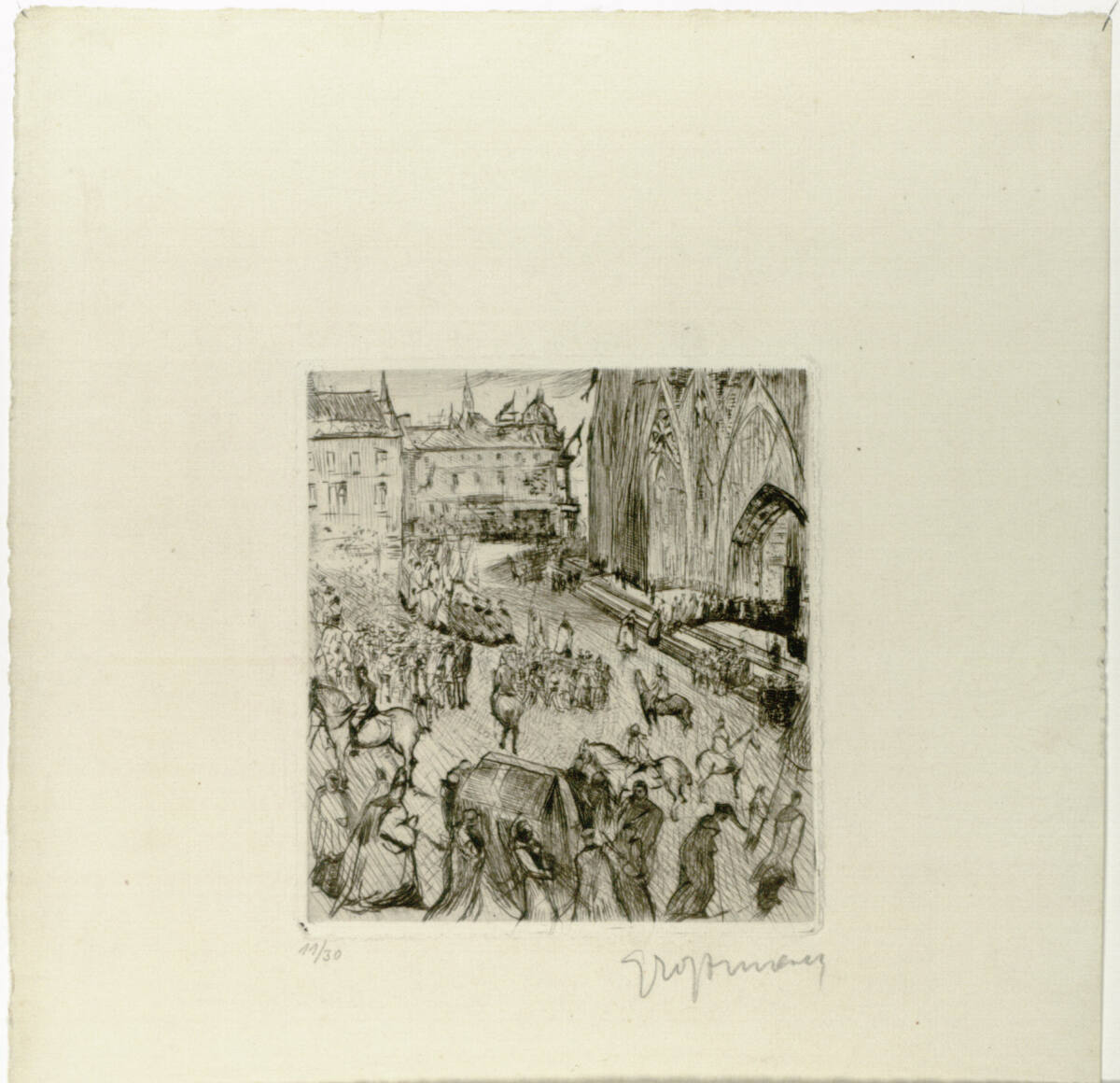 Beisetzung des Cardinal Fischer Köln, Rudolf Grossmann, 1920