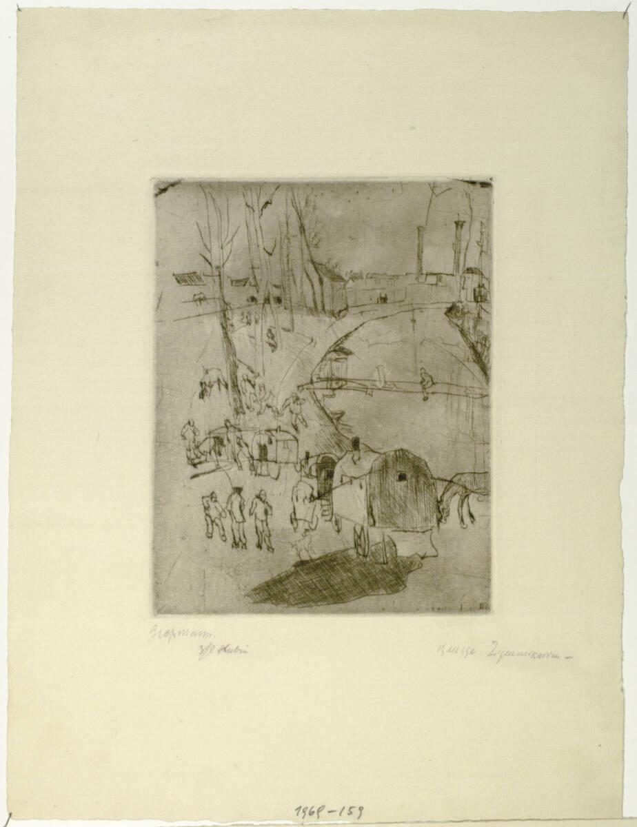 Rudolf Grossmann, "Zigeunerkarren" (Titel laut Beschriftung), Inv. Nr.: DG1969/159