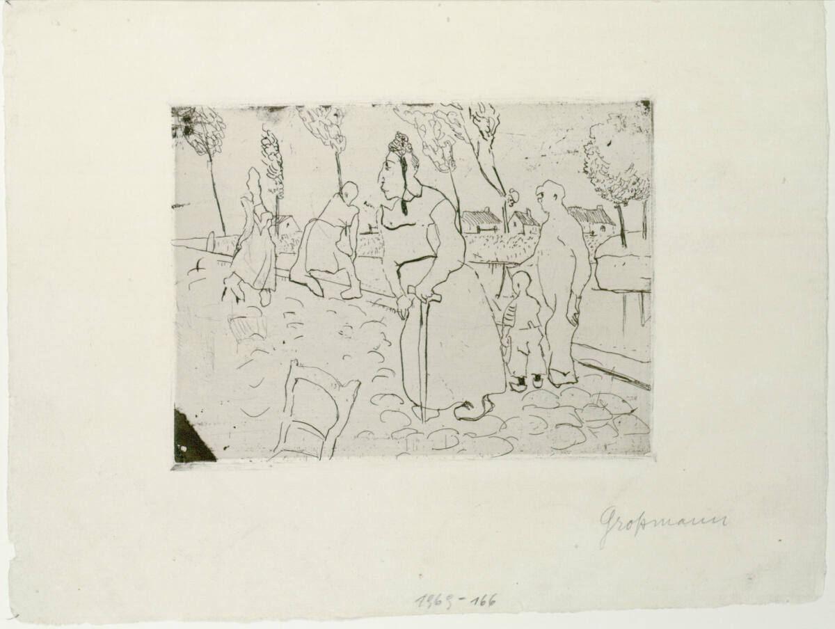 Alte Frau mit Krücke, Rudolf Grossmann, 1920