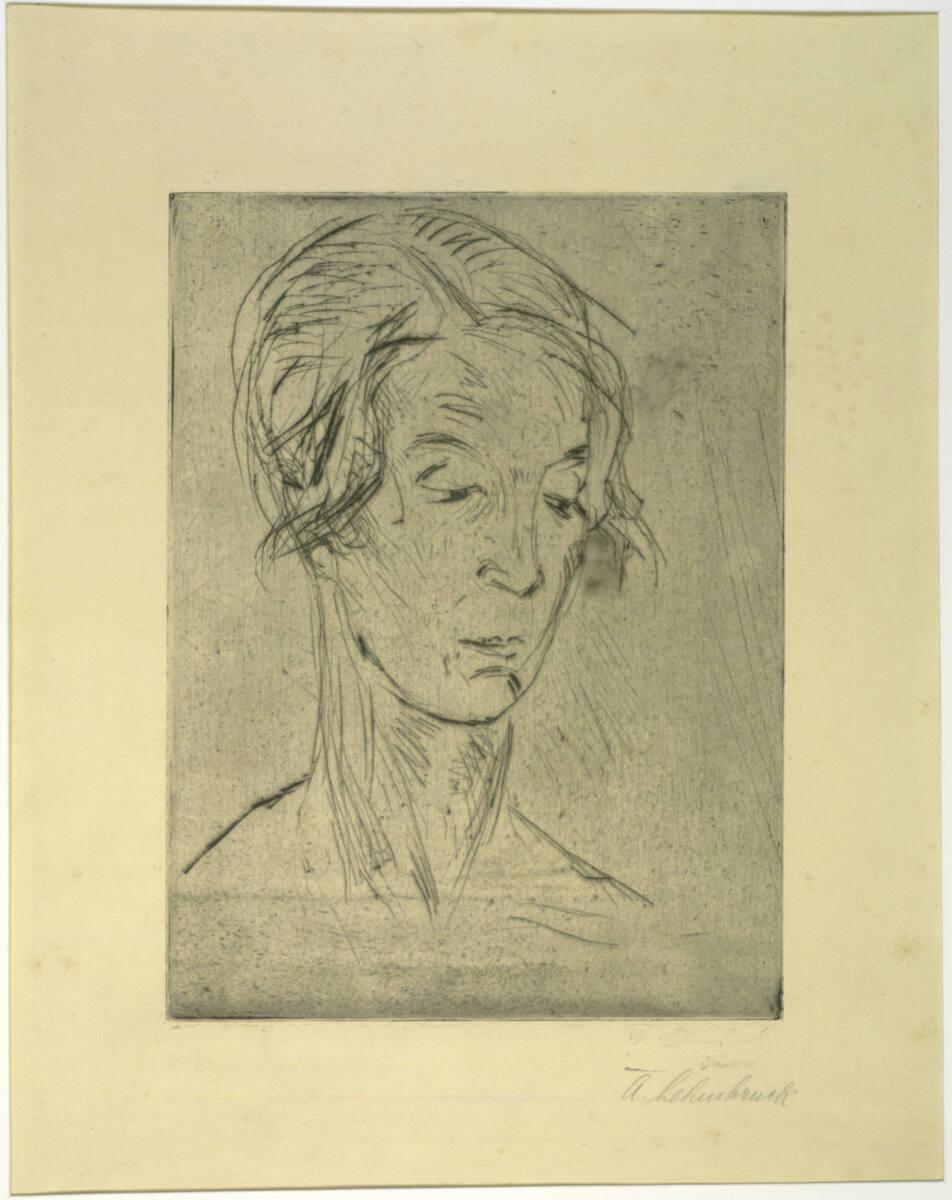 Wilhelm Lehmbruck, Männerkopf (Porträt C.), Inv. Nr.: DG1985/97