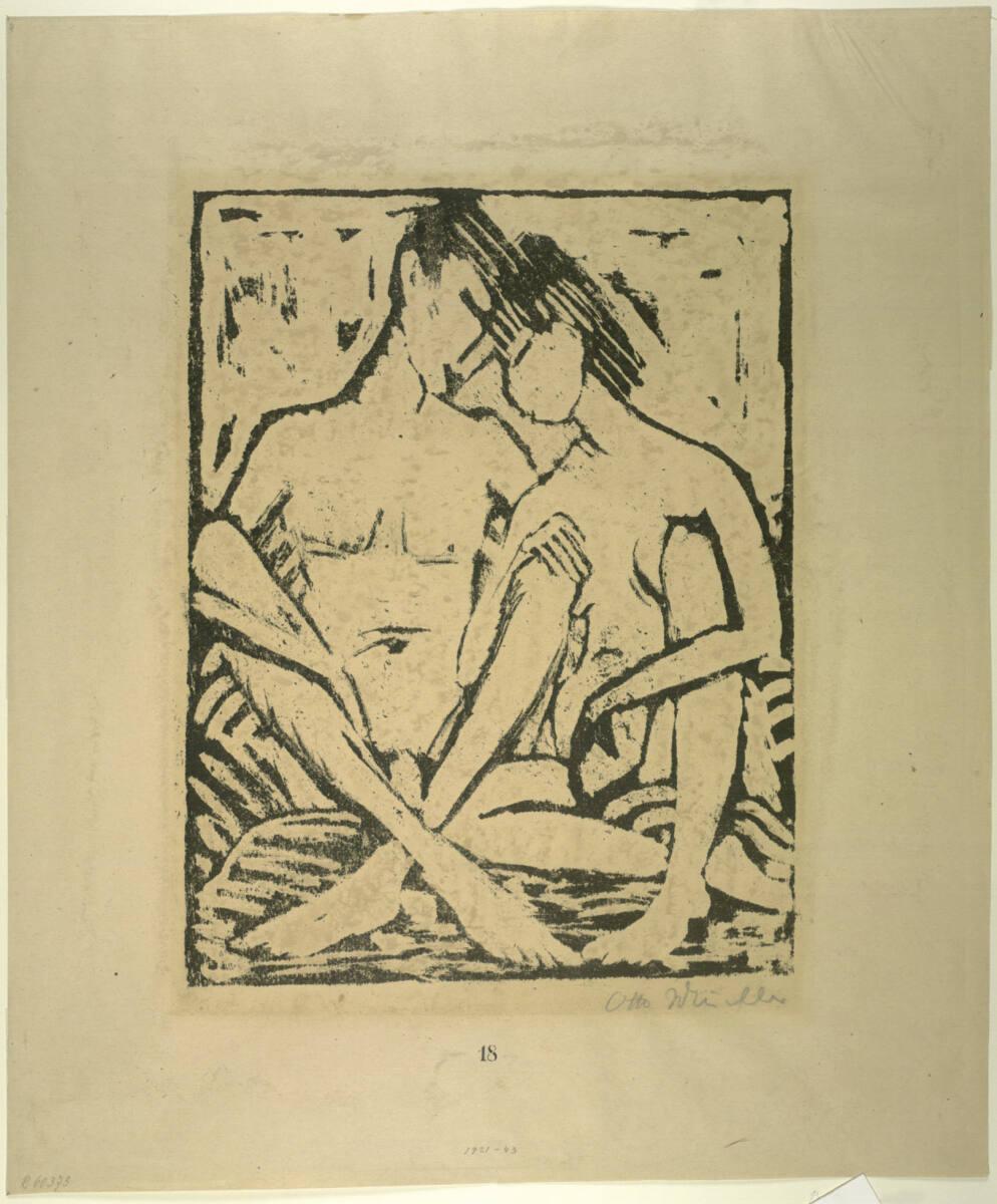 Otto Mueller, Sitzendes Liebespaar, Inv. Nr.: DG1921/43