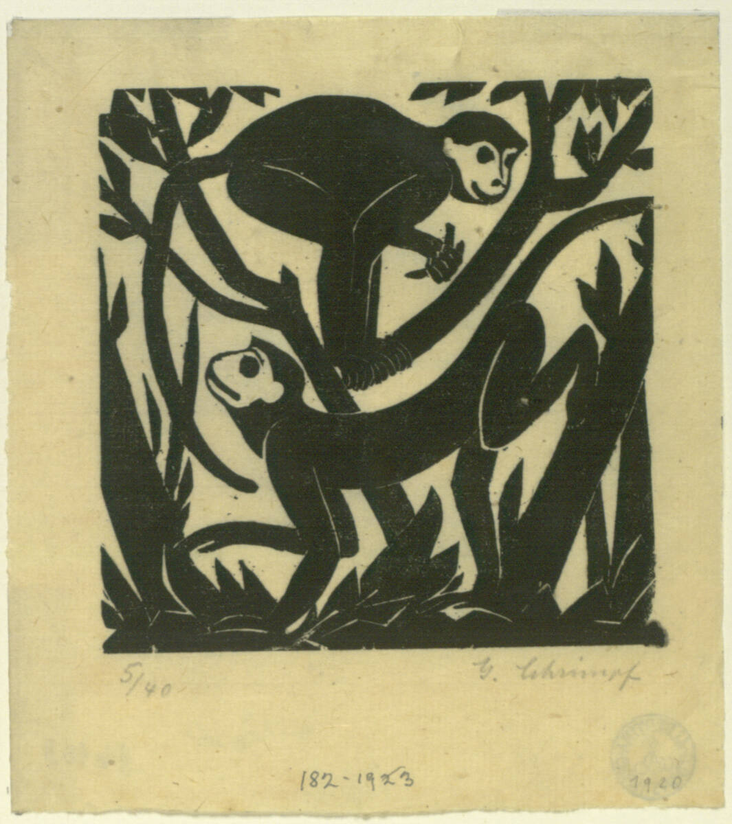 Affen in Bäumen, Georg Schrimpf, 1920