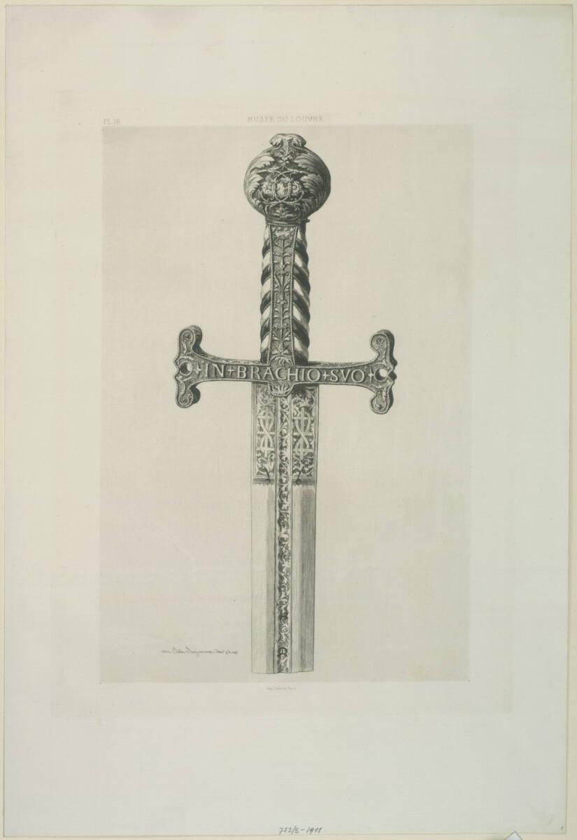 Jules Ferdinand Jacquemart, Schwert, Musée du Louvre, Pl. 16, Inv. Nr.: DG1911/752/2