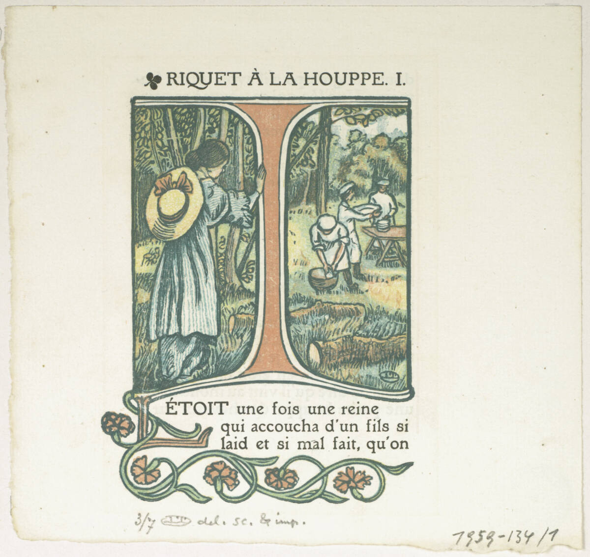 Riquet à la Houppe I; Initiale I, Lucien Pissarro