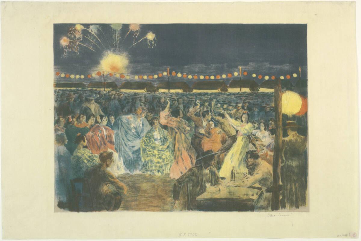 Alexandre Lunois, Hafenfest mit spanischen Tänzerinnen, Inv. Nr.: DGNF6702