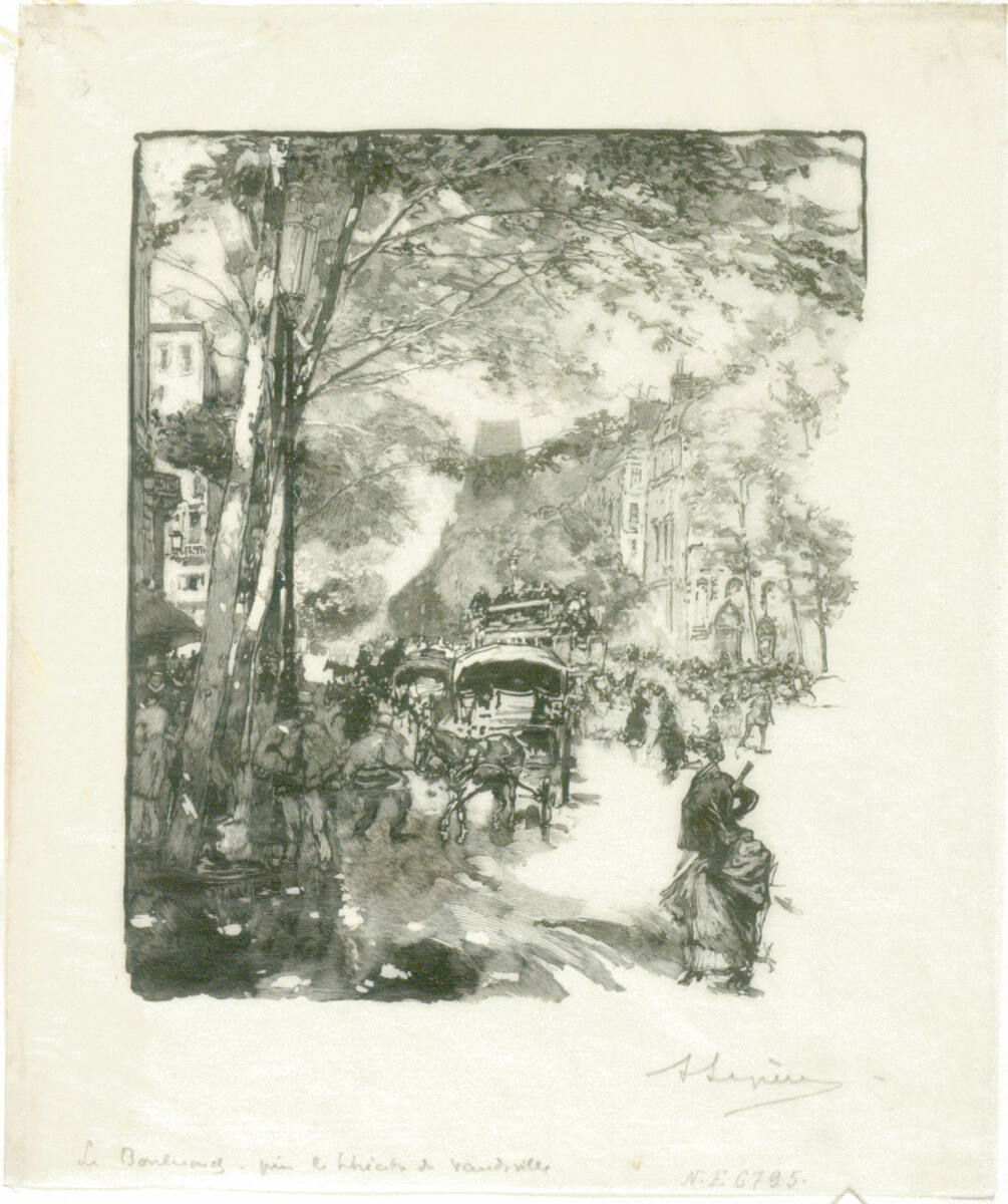Le Boulevard, près du Vaudeville, Auguste-Louis Lepère, 1889