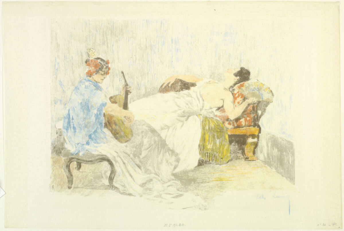 Ruhende und musizierende Romni, GustavePellet