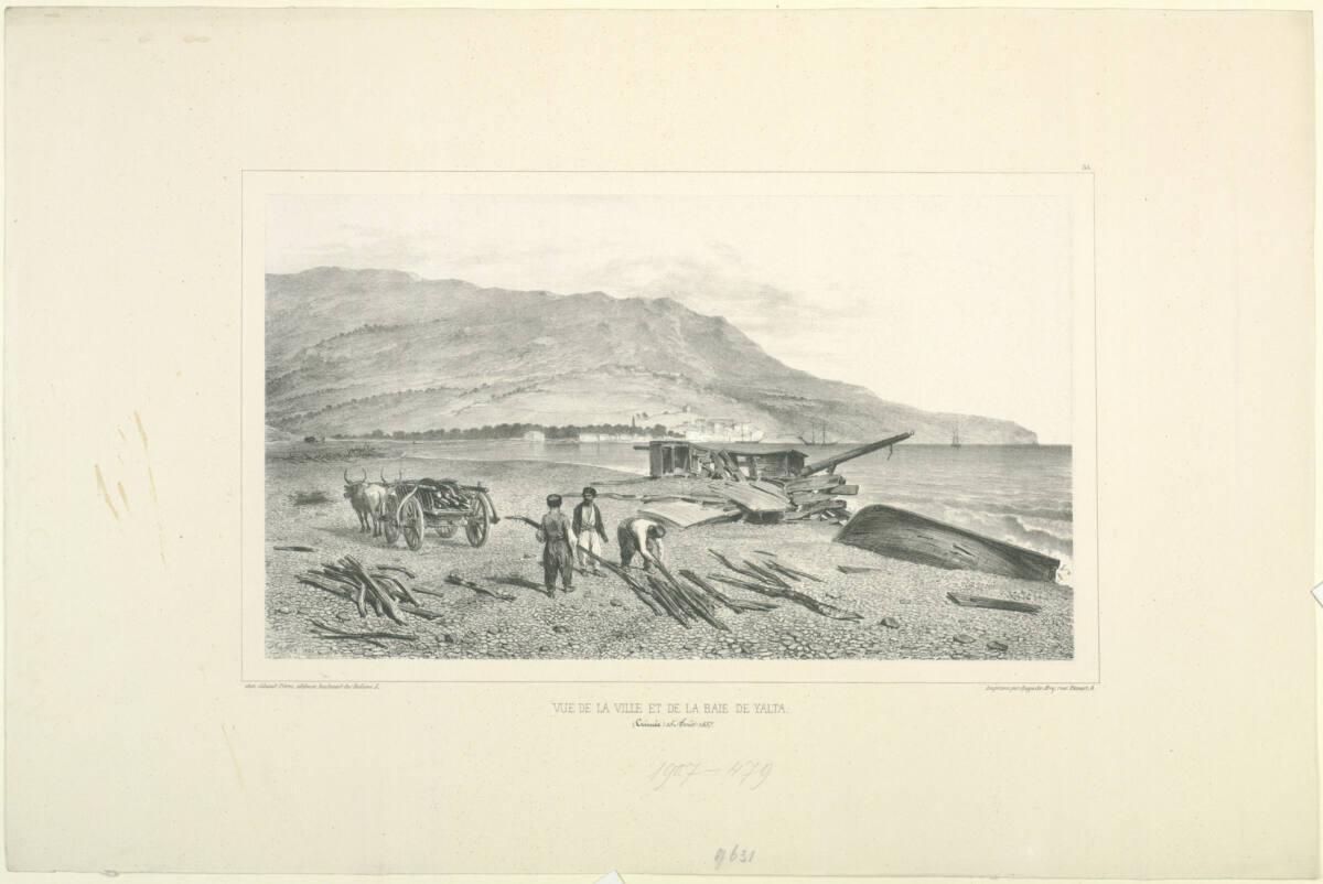 Auguste Raffet, Vue de la ville et de la baie de Yalta, Crimée, 15 Aout 1837, Inv. Nr.: DG1907/…
