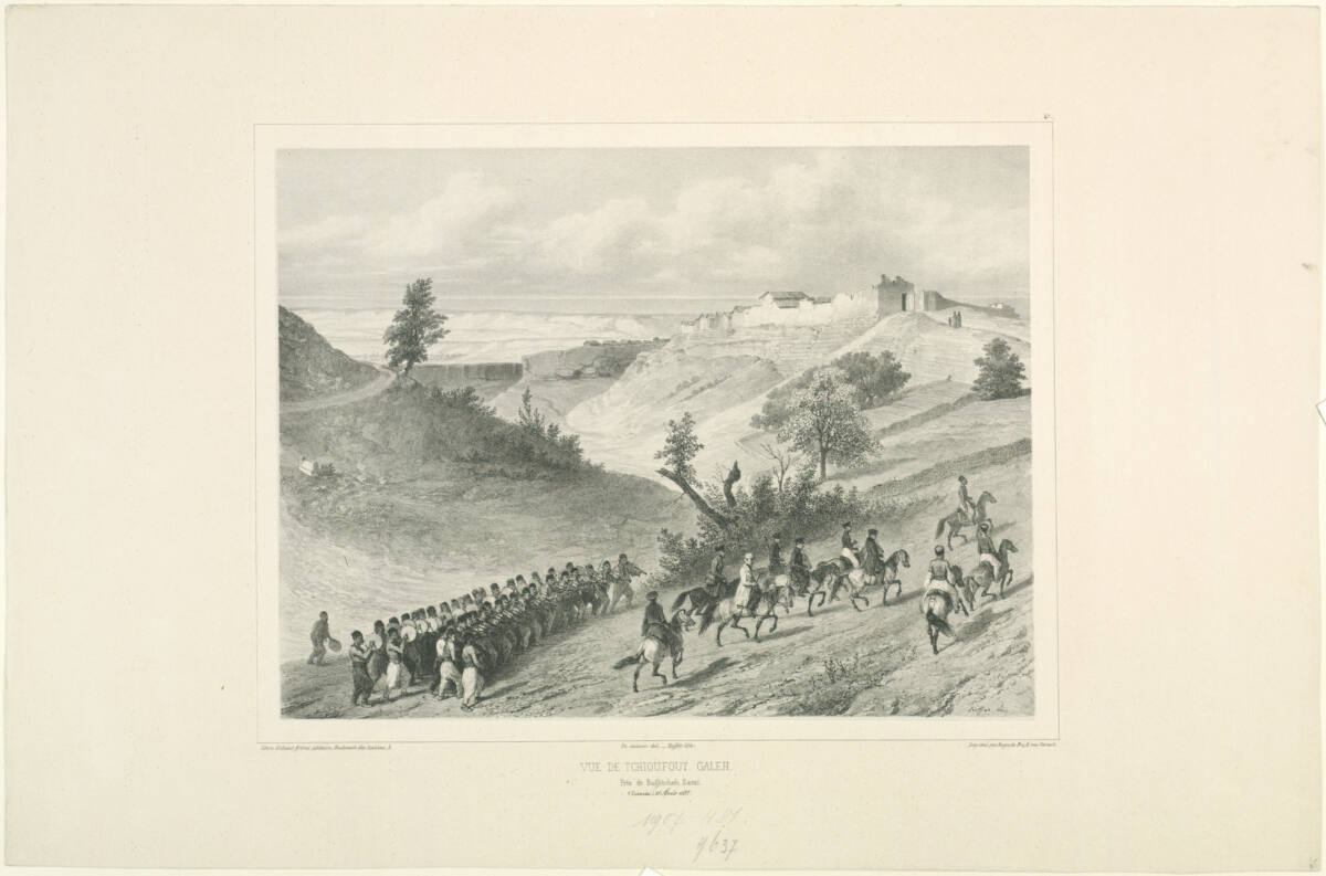 Vue de Tschioufout Galeh, Prés de Baghtcheh-Sarai, Crimée, 18 Aout 1837, Gihautfrères, 1840