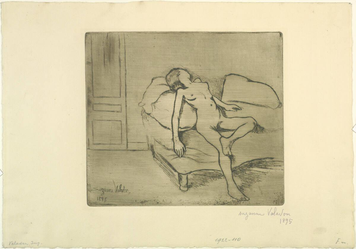 Suzanne Valadon, Mädchenakt auf Bett, Inv. Nr.: DG1922/110