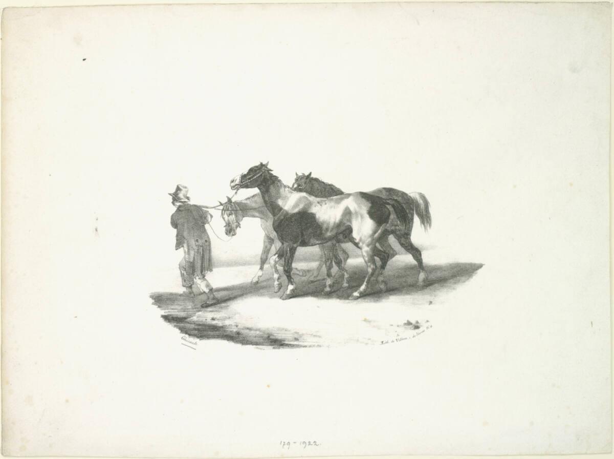 Théodore Géricault, Chevaux conduits à l'écorcheur, Inv. Nr.: DG1922/179