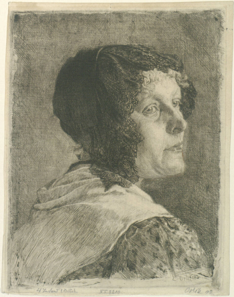 Mädchen mit schwarzer Haube, Emil Orlík, 1892