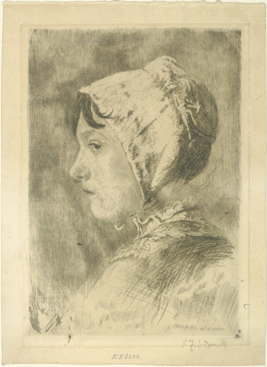 Mädchen mit weisser Haube, Emil Orlík, 1893